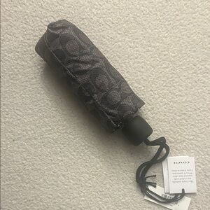 Coach Gray Signature Compact Umbrella